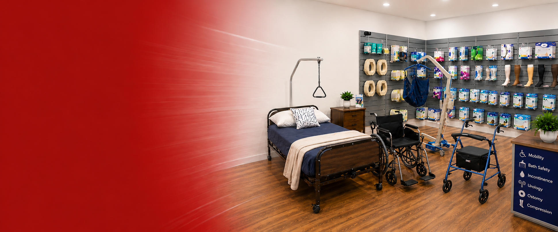 Golden Gate Medical Supply digital showroom featuring mobility equipment and medical supplies